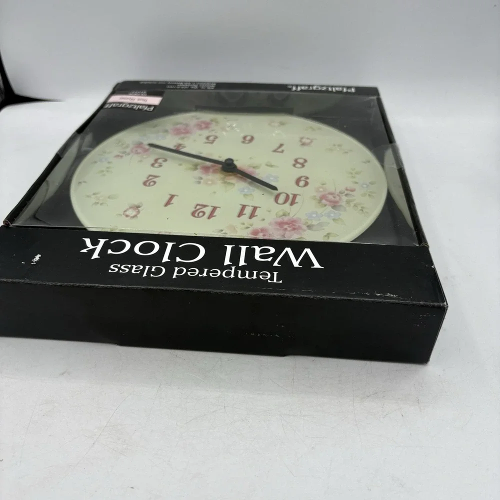 Pfaltzgraff Wall Clock Tea Rose Floral 9 7/8